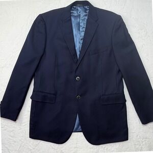 Saks Fifth Avenue BLACK Loro Piana Wool Blazer Jacket Navy 44R